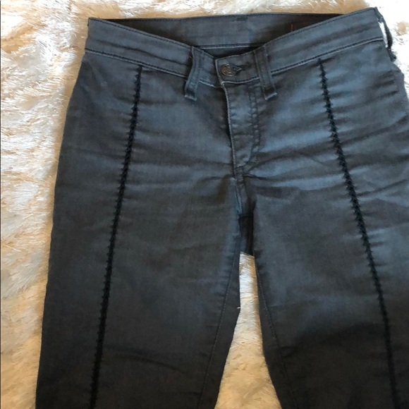 Faded black denim with lace up detail - Picture 2 of 6